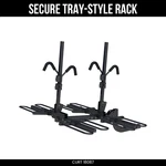 Curt Locking Tray-style 4-BIKE Rack, Fits 2 Receiver, Fat Tire Bikes. Fixed Price $598.55.
