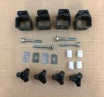 Set X Thule Square Bar Clamp-on + Bolts Knobs Washers Spacers Flat Top 724 725. Fixed Price $39.95.