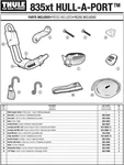 Thule Hull-a-port 834/835/835XT Kayak Racks Replacement Parts You Choose. Fixed Price $11.50.