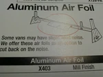 X403 12" Van Rack Wind Noise Deflector Plate Stainless Steel Bar Type. Fixed Price $18.00.
