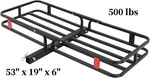 Hitch Mount Cargo Carrier Basket 53" X 19" 6" 500 Lbs Folding Rack Black. Fixed Price $63.09.