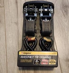 Cargoloc 32573 8' Ratchet Tie Down Straps W/ Coated Hooks - 1000LBS. Fixed Price $11.99.