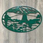 Fly Fishing Scene Metal Sign Cutout - Powder Coated Mountain. Fixed Price $44.99.