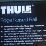 Thule Pack Edge Raised Rail Roof Rack 720401. Fixed Price $119.99.