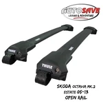 Thule Wingbar Edge Black Roof Bars Skoda Octavia MK.2 Estate 05-13 Open Rails. Fixed Price $534.16.