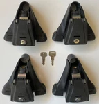 Yakima Q-towers With Two Keys, Set Of 4! #8000124. Tested, Works. Free Shipping!. Fixed Price $89.99.