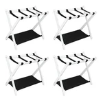 Folding X-leg Luggage Racks Holders Set Of 4 Suitcase Stands Nylon Straps 2-TIER. Fixed Price $38.90.