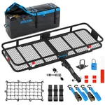 Mockins 60"X20"X6" Heavy Duty Trailer Hitch Cargo Carrier & 16 Cuft Waterproo.... Fixed Price $366.00.