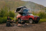 Rough Country Roof Top Tent Rack Mounted W/ Ladder Extension & Led Light Kit. Fixed Price $1449.95.