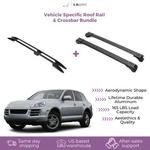 Erkul Set Roof Side Rails Rack & Cross Bars For Porsche Cayenne 2003-10 Black. Fixed Price $234.90.