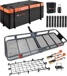 Meefar Folding Hitch Mount Cargo Carrier Basket 60" And Bag, Black. Fixed Price $434.76.