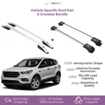 Erkul Set Roof Side Rails Rack & Cross Bars Ford Escape 2013-2019 Silver. Fixed Price $269.90.